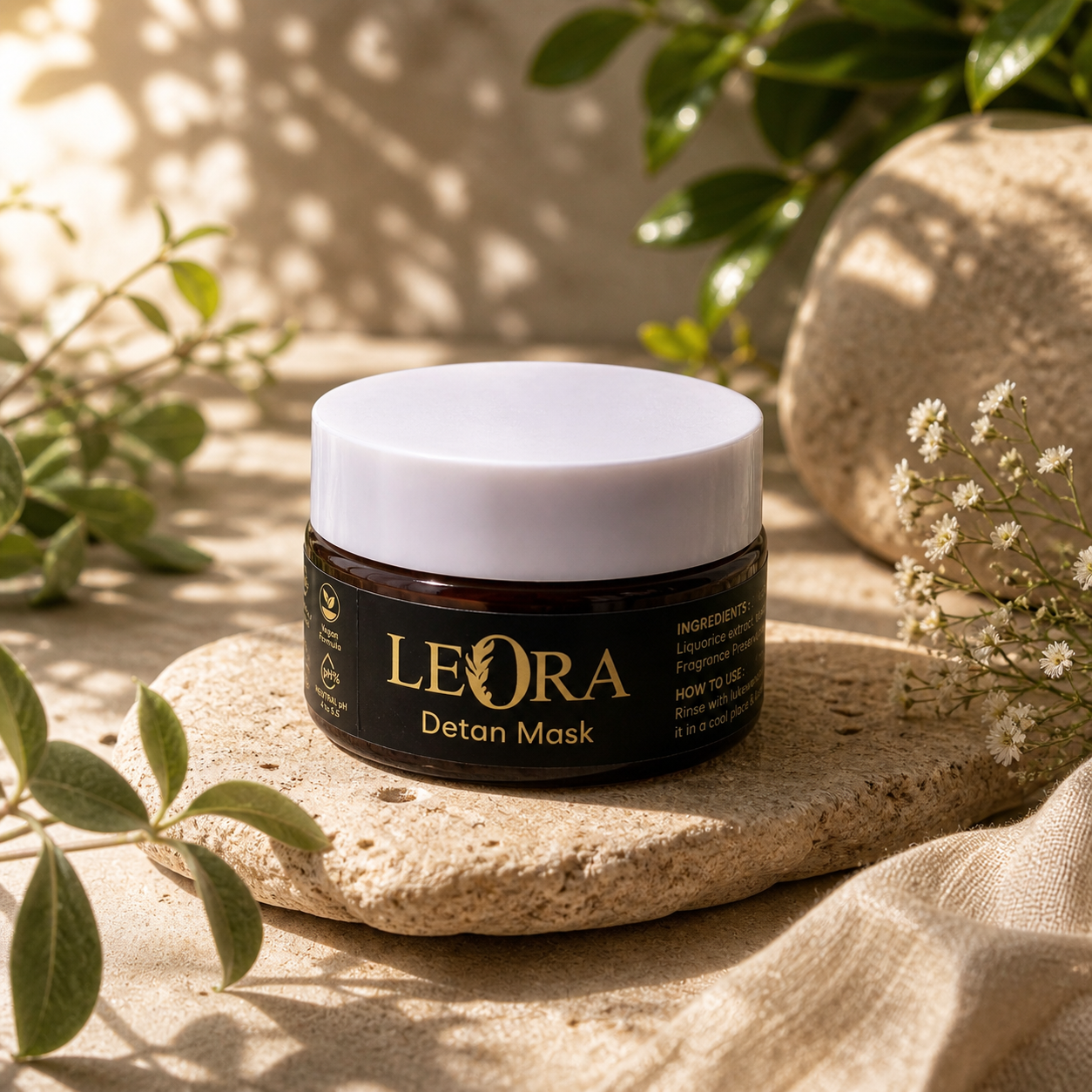 Leora Brightening Detan Pack Sun-kissed skin, beautifully restored
